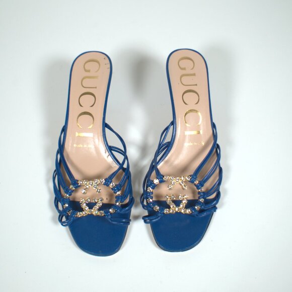 Blue Gucci Rhinestone Slides Size 37 never used - Picture 4 of 9